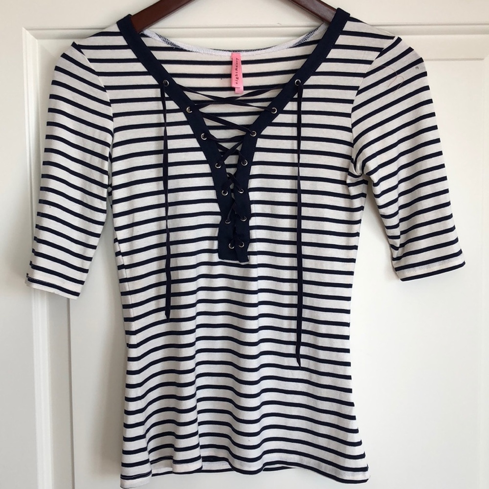 Eight Sixty lace up top